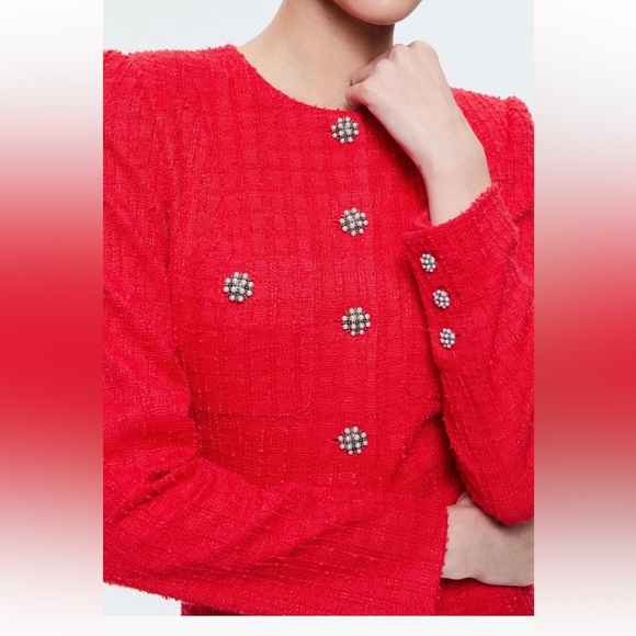 Alice+ Olivia  Shiloh Long sleeve Tweed Minidress NWT - Picture 4 of 6